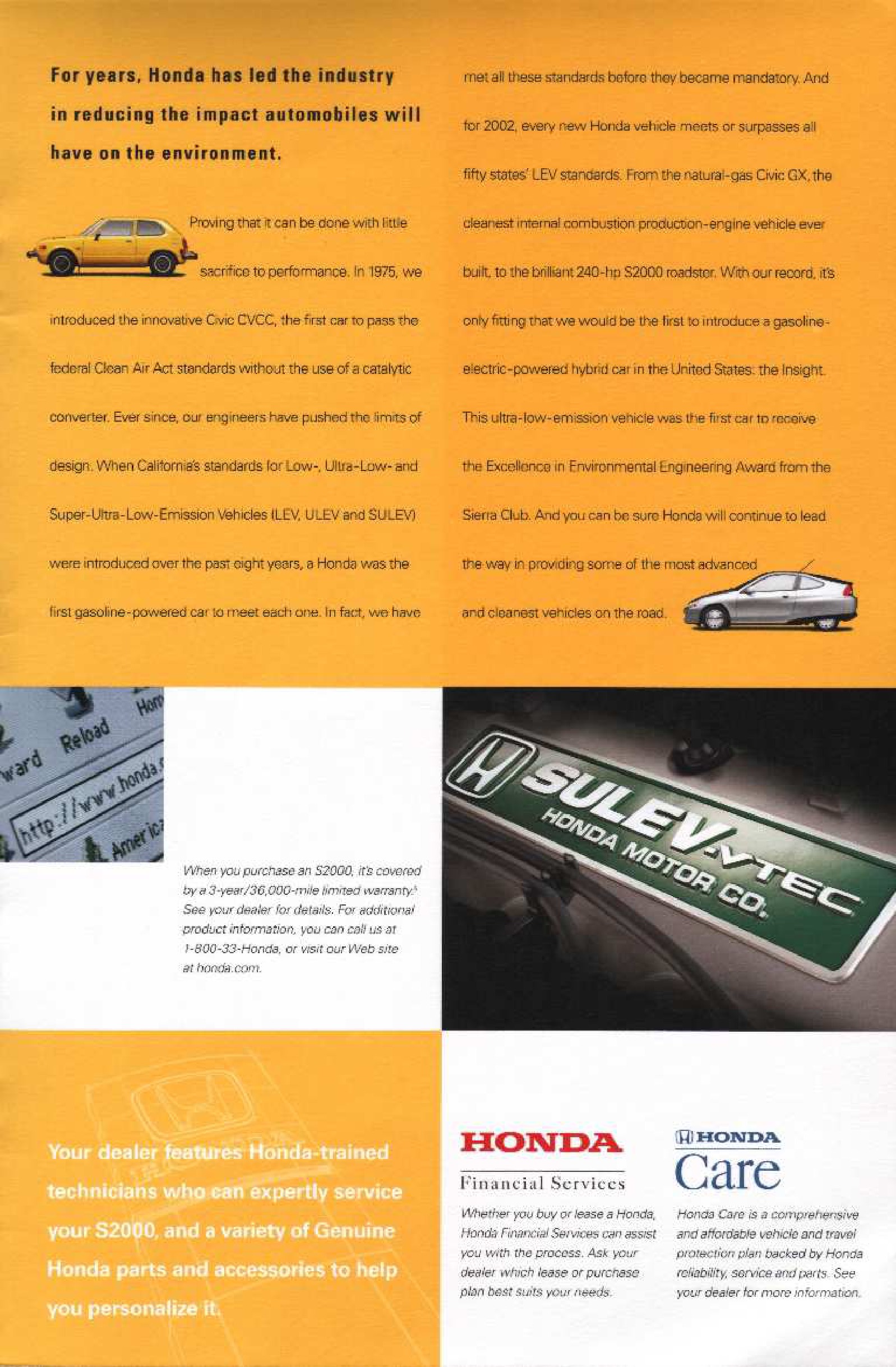 2002 Honda S2000 Brochure Page 4